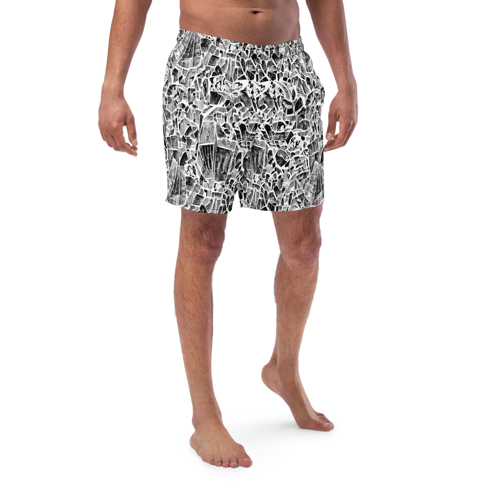 Monochrome Canopy on Swim Trunks — Front