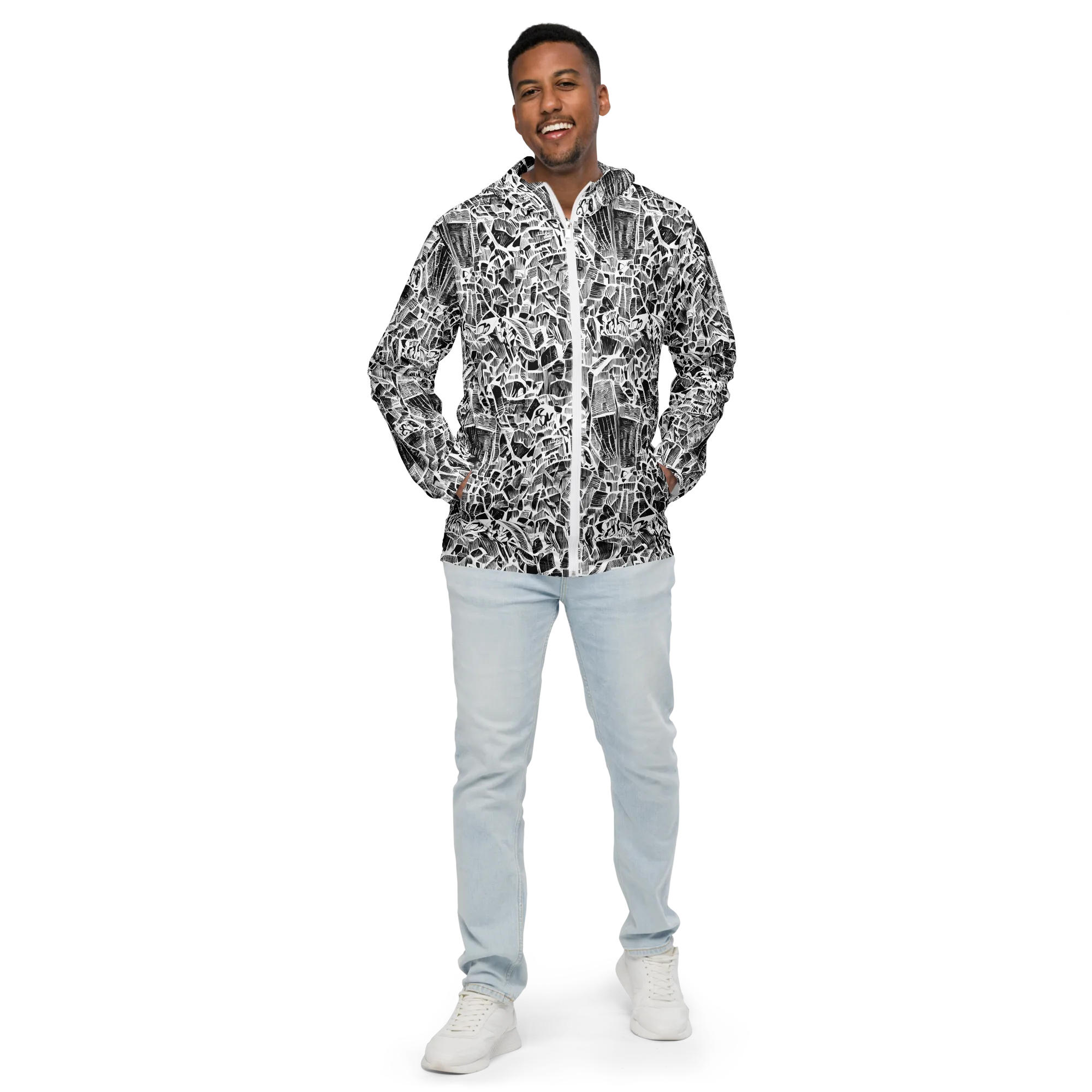 Monochrome Canopy on Men's Windbreaker — Front