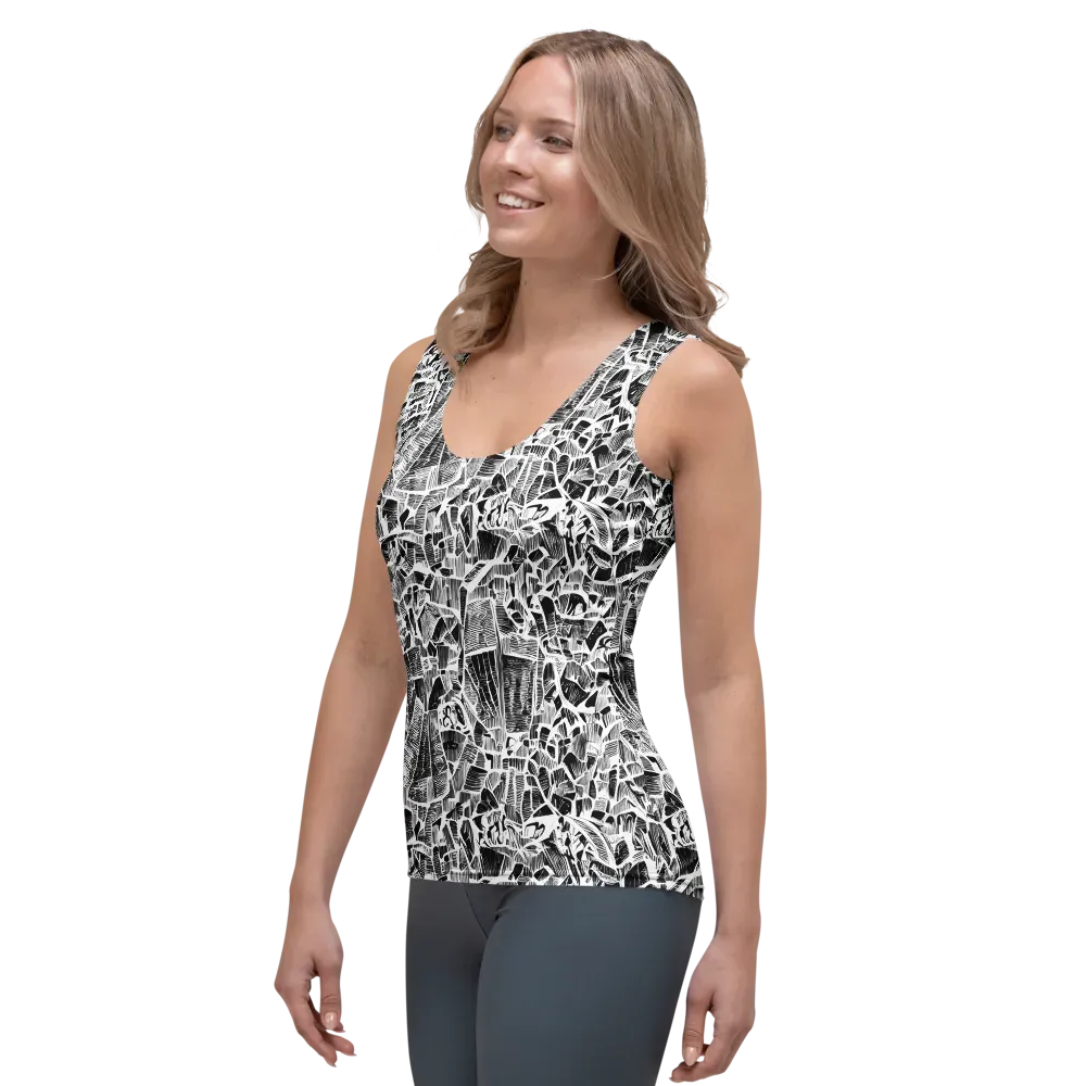 Monochrome Canopy on Women's Tank Top — Left Front
