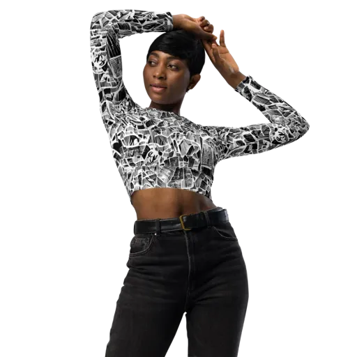 Monochrome Canopy on a Long Sleeve Crop Top