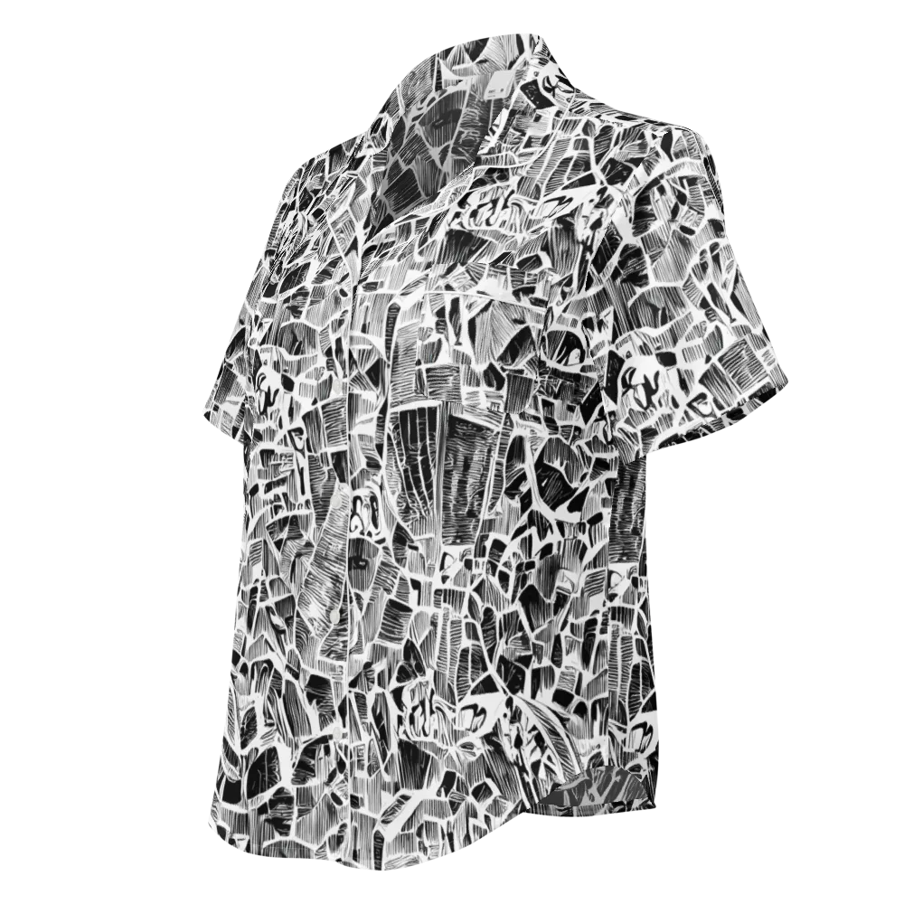 Monochrome Canopy on Women's Short Sleeve Pajama Top — Left Front