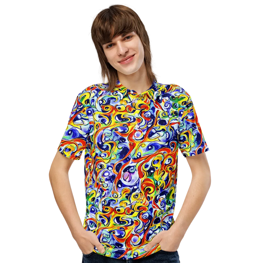 Painted Comet on Men's Slim Fit Polo Shirt — Front
