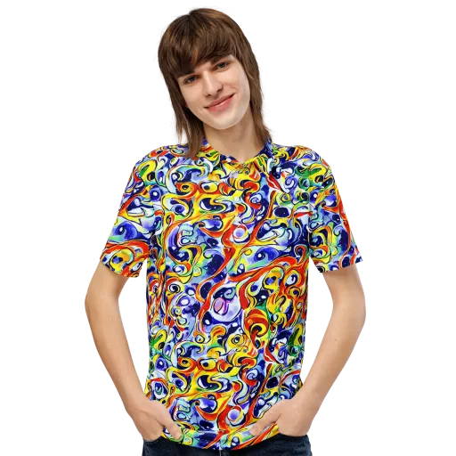 Painted Comet on a Men's Slim Fit Polo Shirt