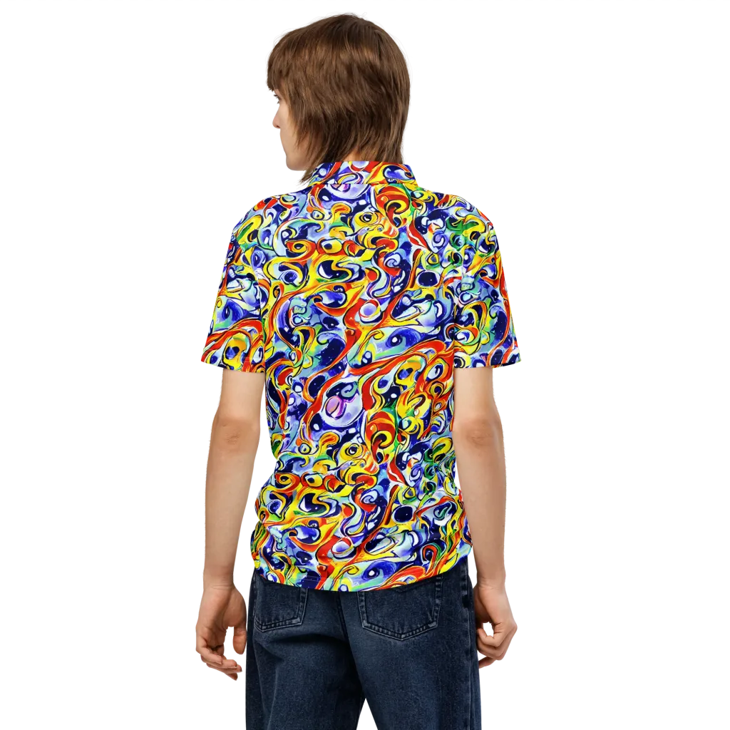 Painted Comet on Men's Slim Fit Polo Shirt — Back