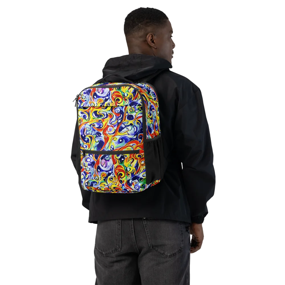 Painted Comet on Utility Backpack — Back