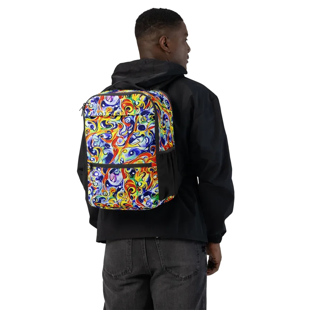 Painted Comet on Utility Backpack — Back