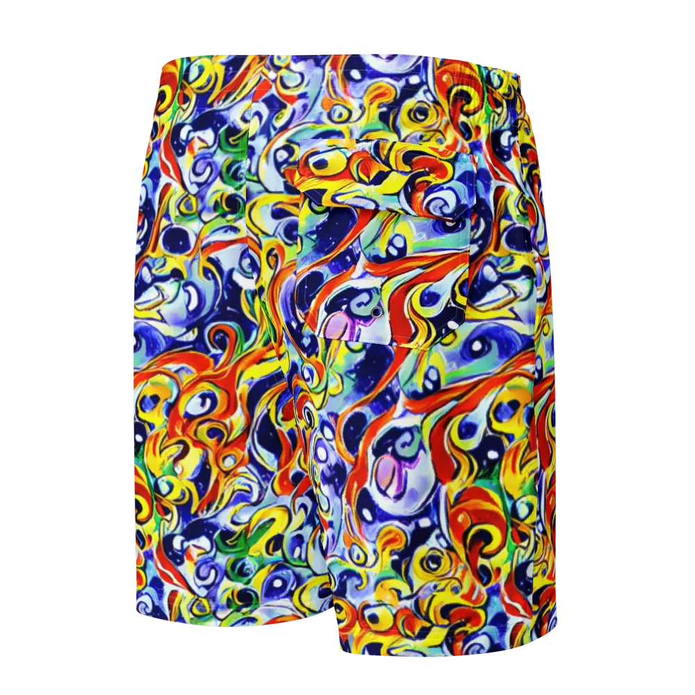 Painted Comet on Men's Board Shorts — Back
