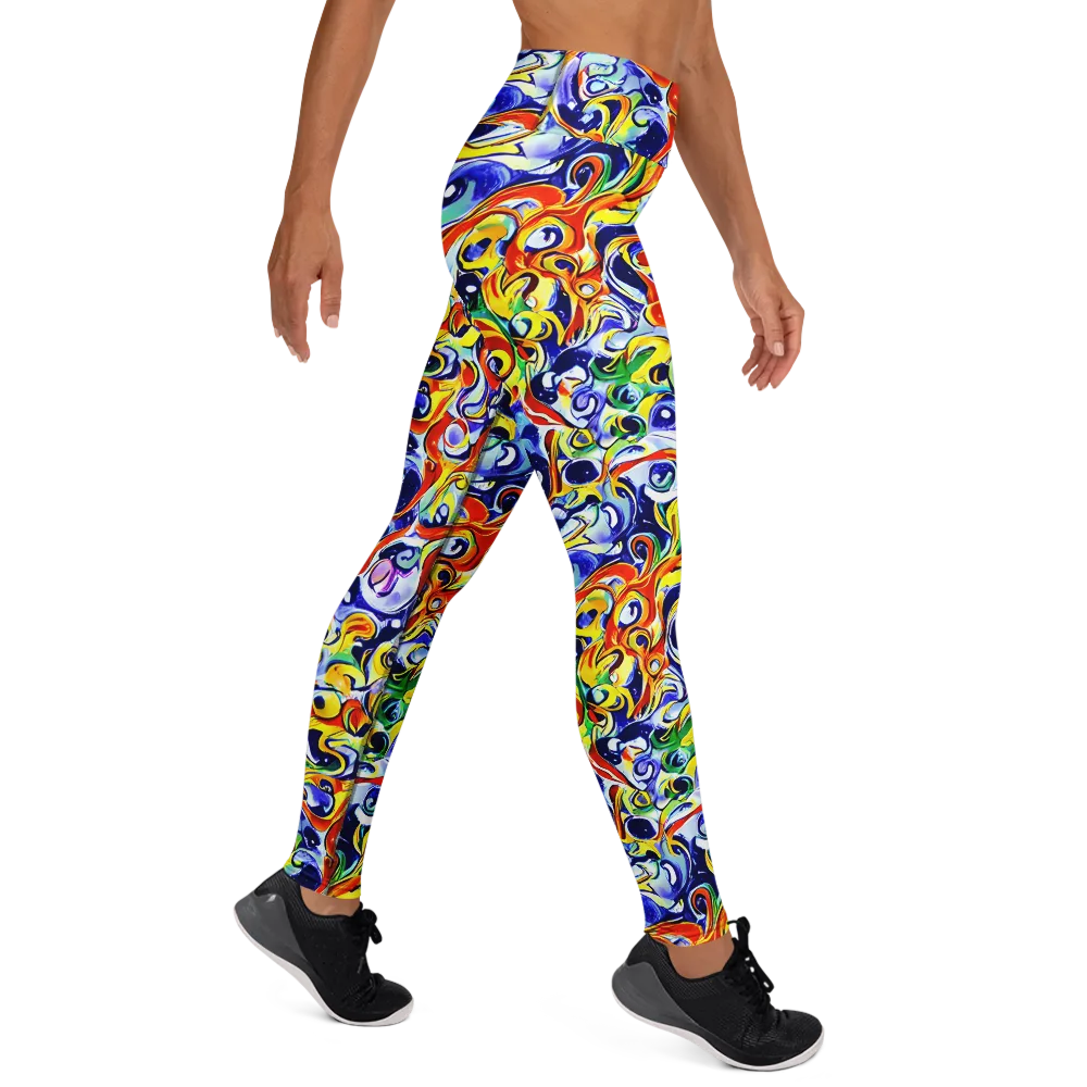Painted Comet on Yoga Leggings — Right