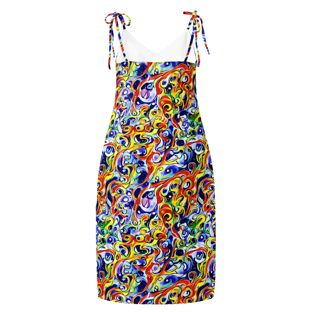 Painted Comet on Slip Dress — Back