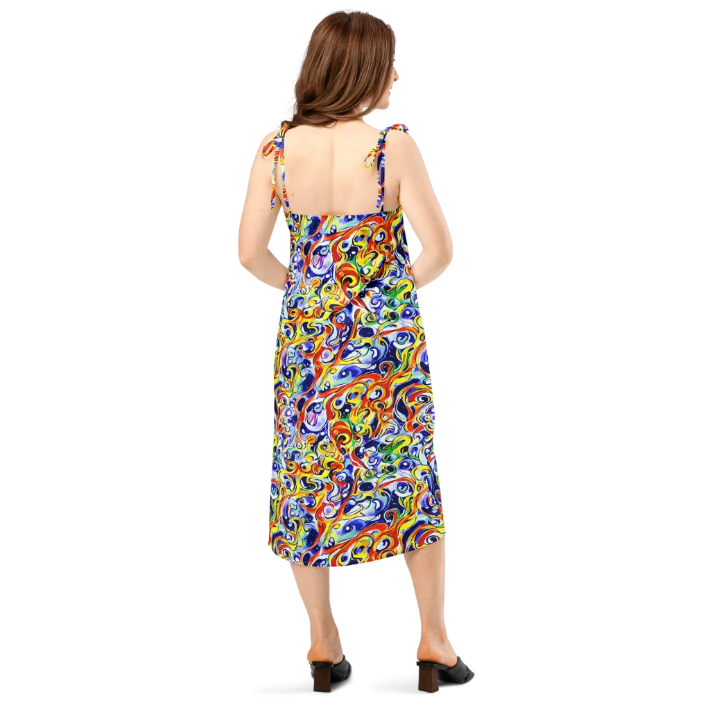 Painted Comet on Slip Dress — Back