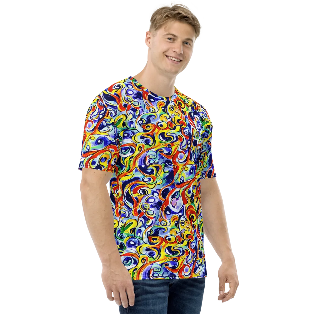 Painted Comet on Men's Crew Neck T-Shirt — Right