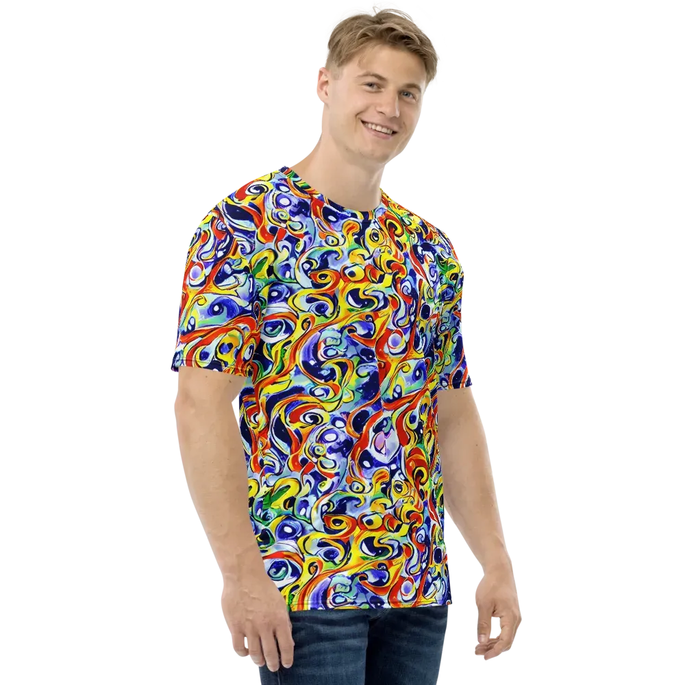 Painted Comet on Men's Crew Neck T-Shirt — Right