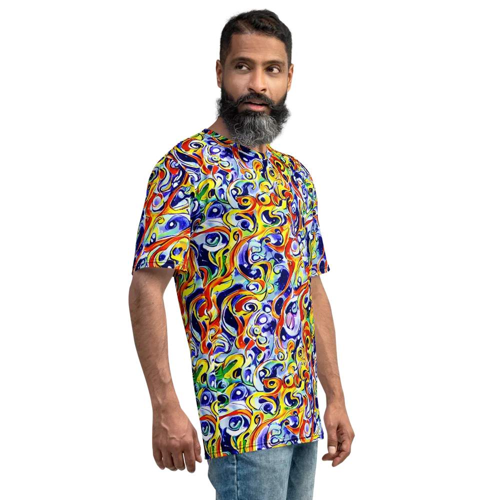 Painted Comet on Men's Crew Neck T-Shirt — Right