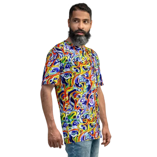 Painted Comet on a Men's Crew Neck T-Shirt