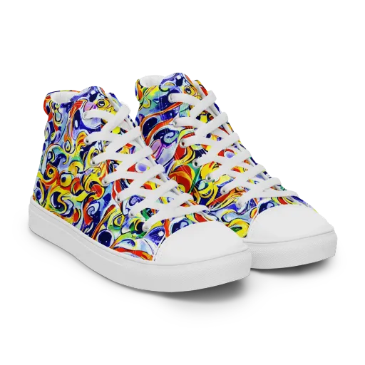 Painted Comet on a Men's High Top Canvas Shoes