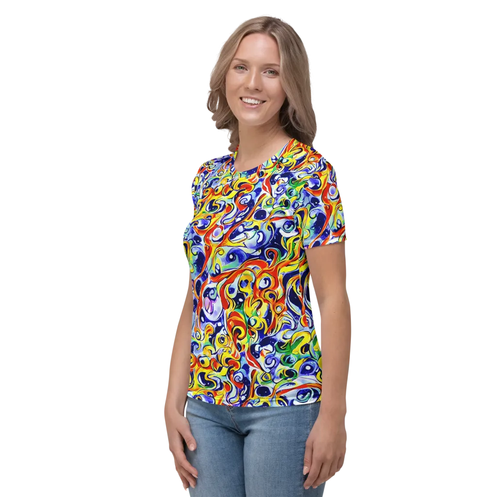 Painted Comet on Women's Crew Neck T-Shirt — Left