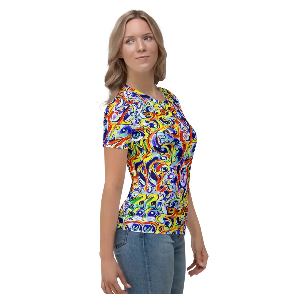 Painted Comet on Women's Crew Neck T-Shirt — Right