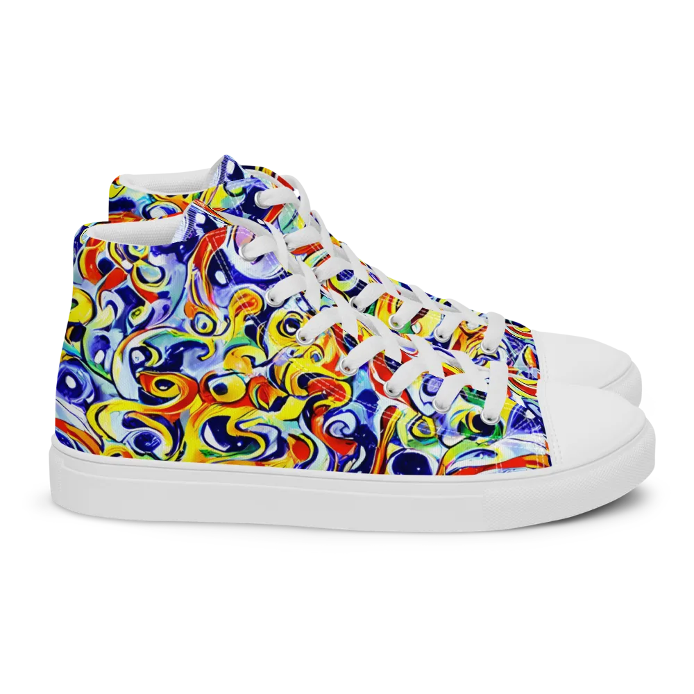 Painted Comet on Women's High Top Canvas Shoes — Right