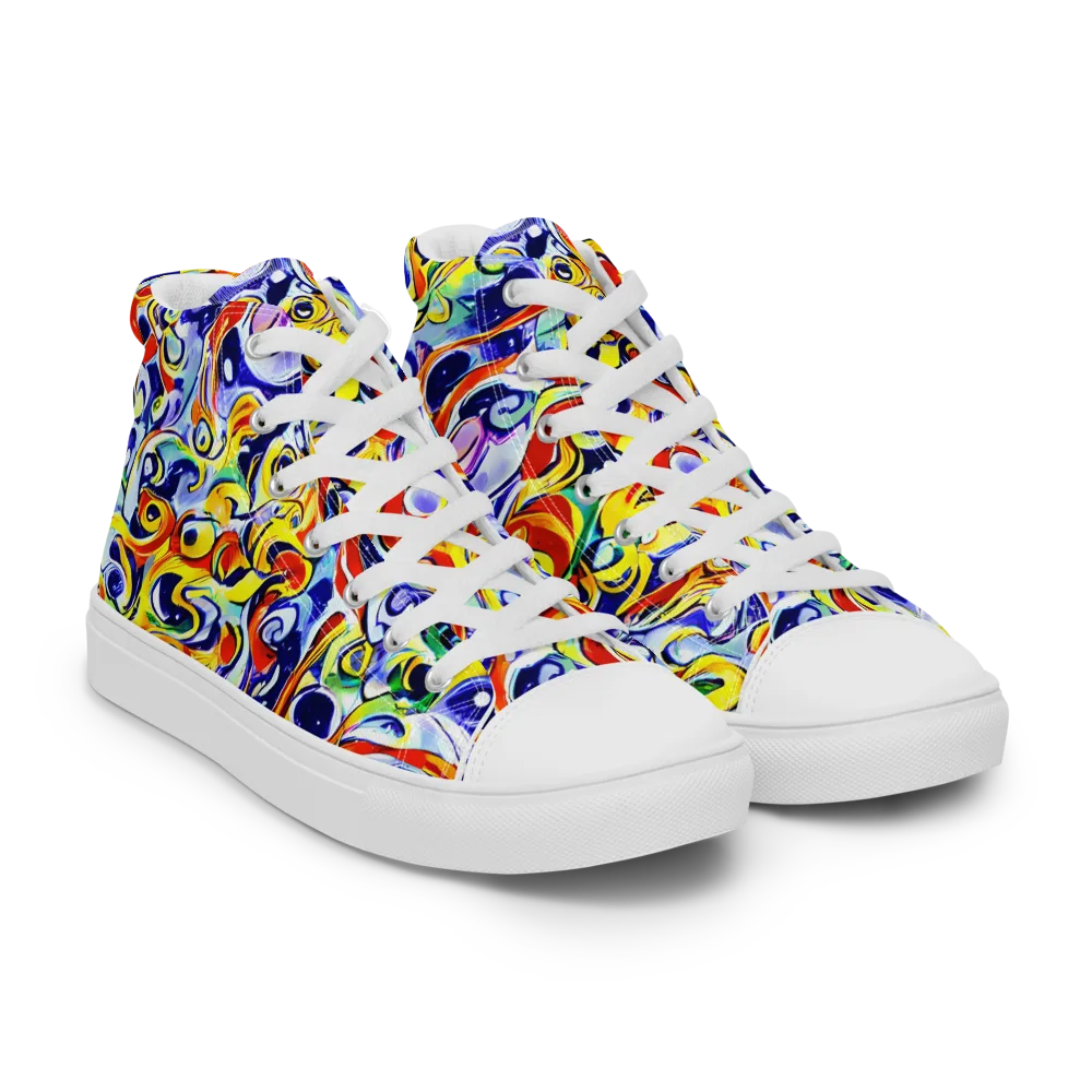 Painted Comet on Women's High Top Canvas Shoes — Right Front
