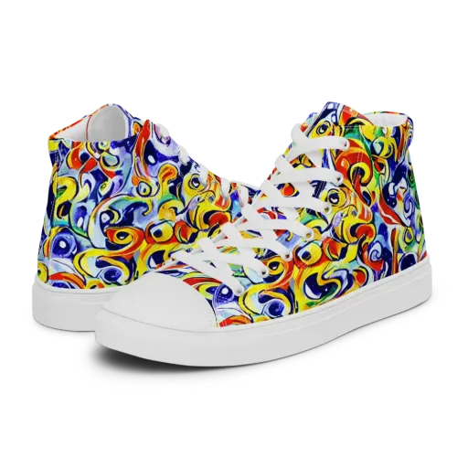 Painted Comet on a Women's High Top Canvas Shoes