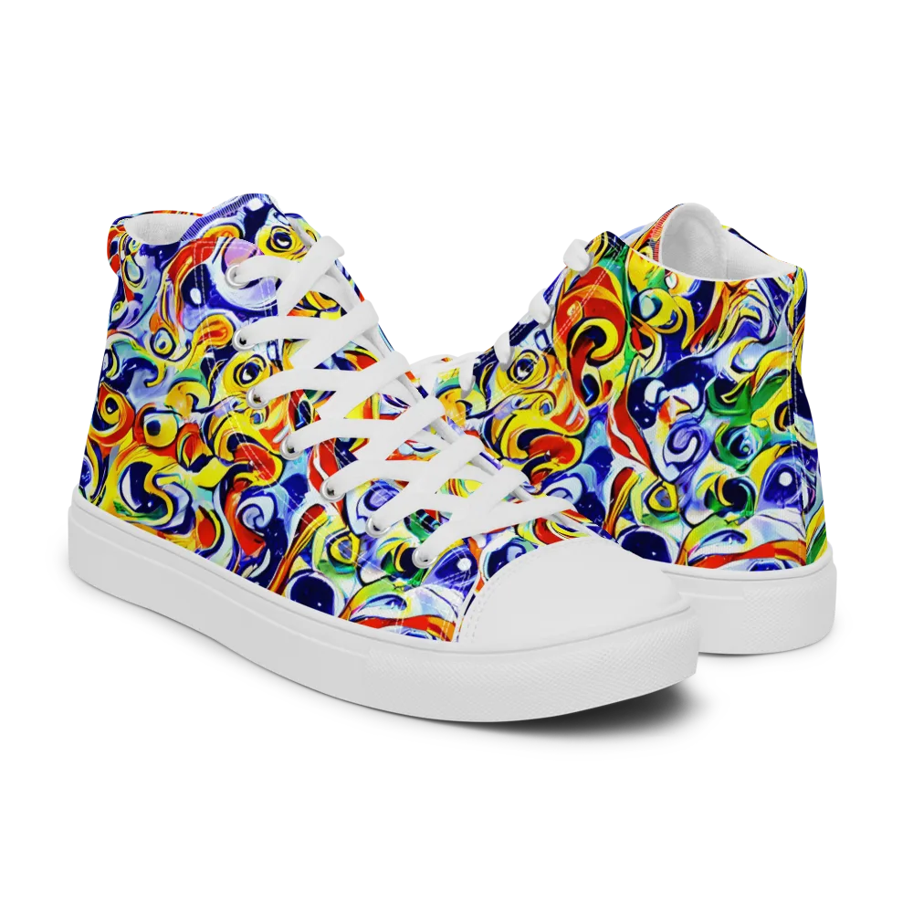 Painted Comet on Women's High Top Canvas Shoes — Right