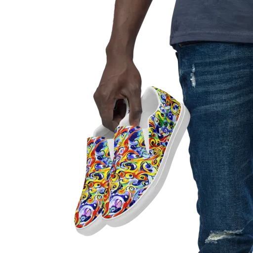 Painted Comet on a Men's Slip-On Canvas Shoes