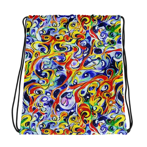 Painted Comet on a Drawstring Bag