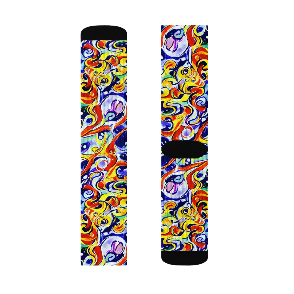 Painted Comet on Socks — Right Sock