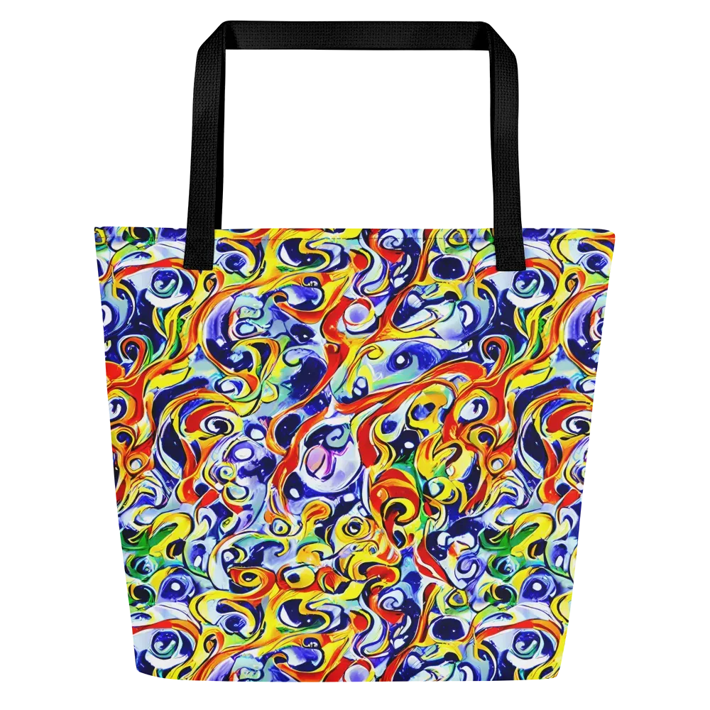 Painted Comet on Large Tote Bag W/ Pocket — Front