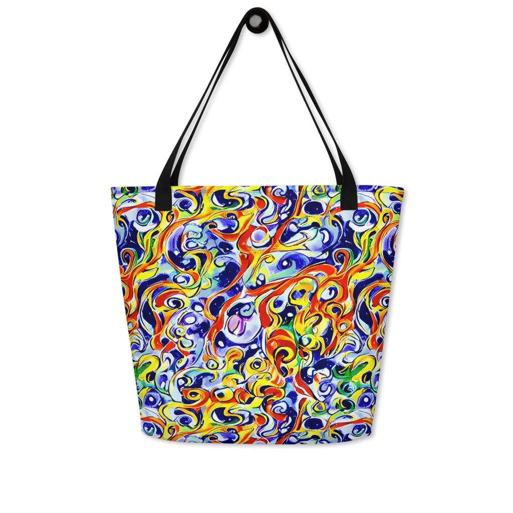 Painted Comet on Large Tote Bag W/ Pocket — Front