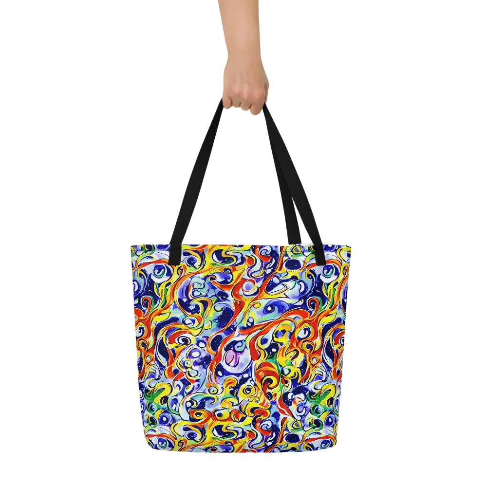 Painted Comet on Large Tote Bag W/ Pocket — Front