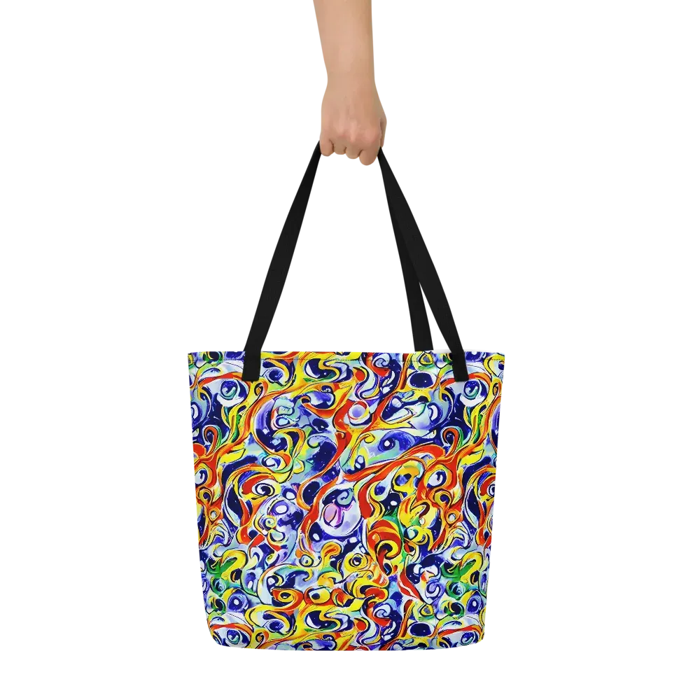 Painted Comet on Large Tote Bag W/ Pocket — Front