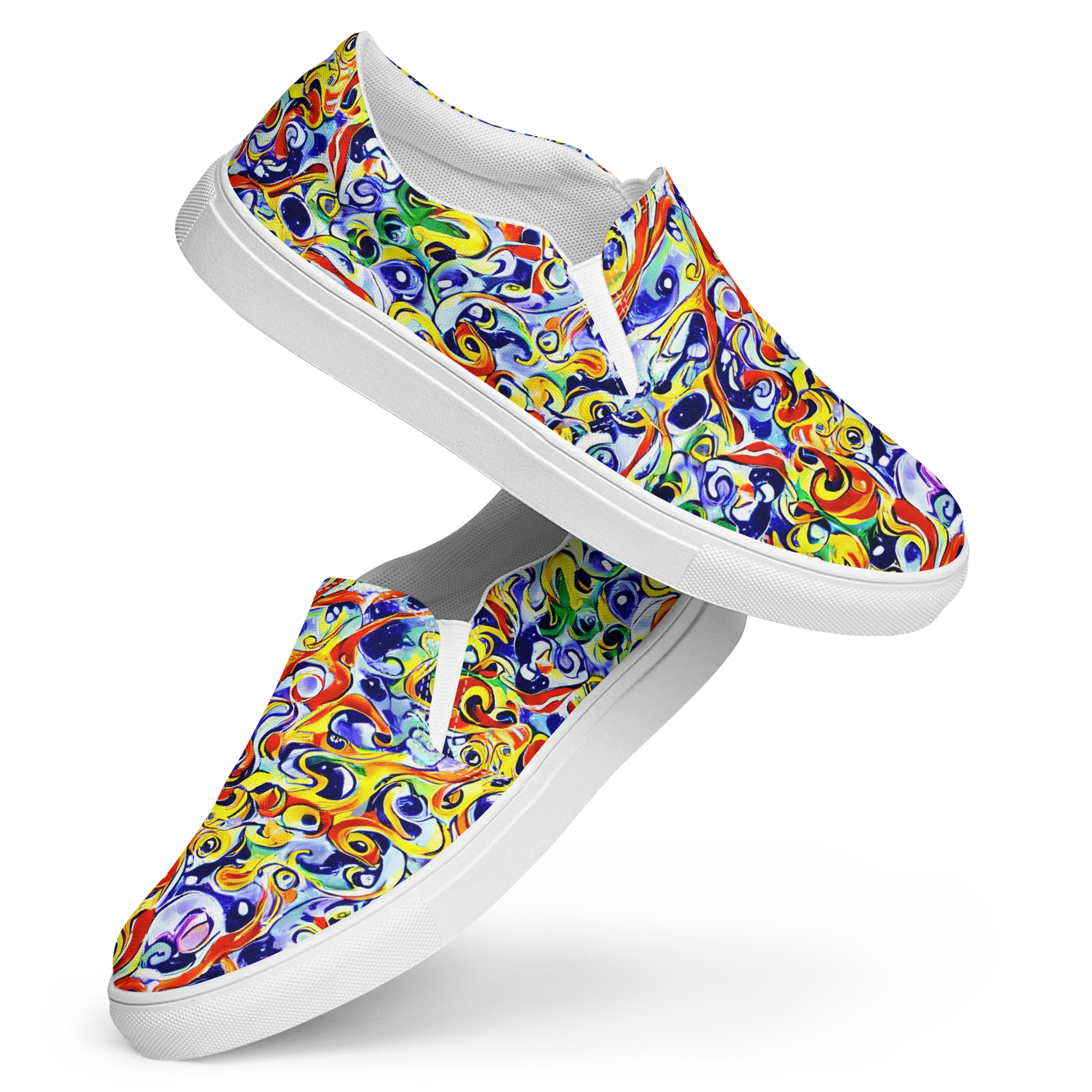 Painted Comet on Women's Slip-On Canvas Shoes — Front
