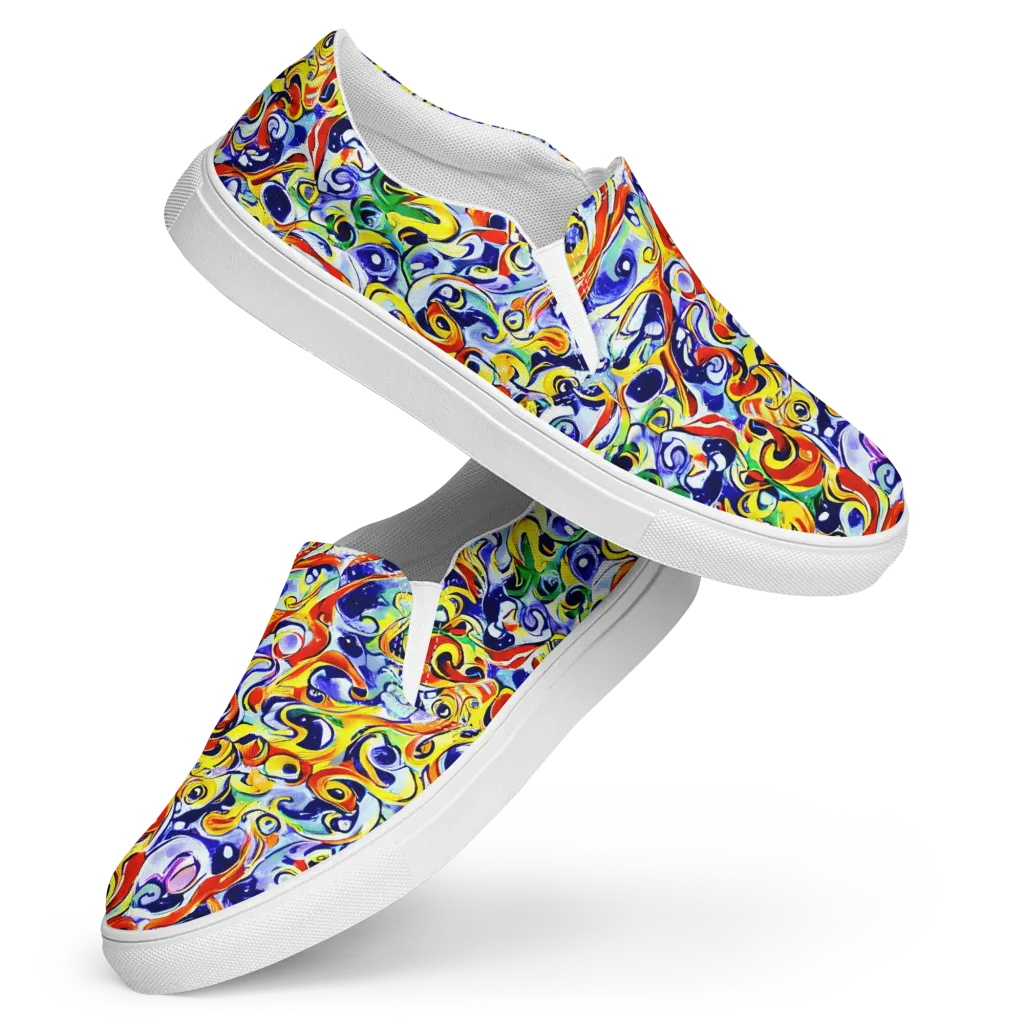 Painted Comet on Women's Slip-On Canvas Shoes — Front