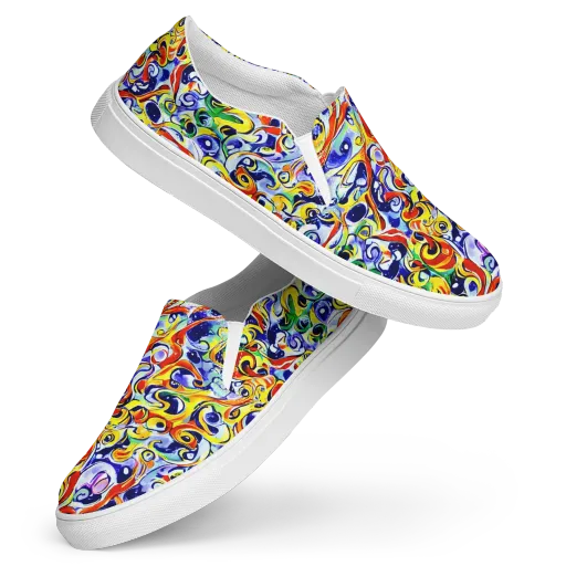 Painted Comet on a Women's Slip-On Canvas Shoes