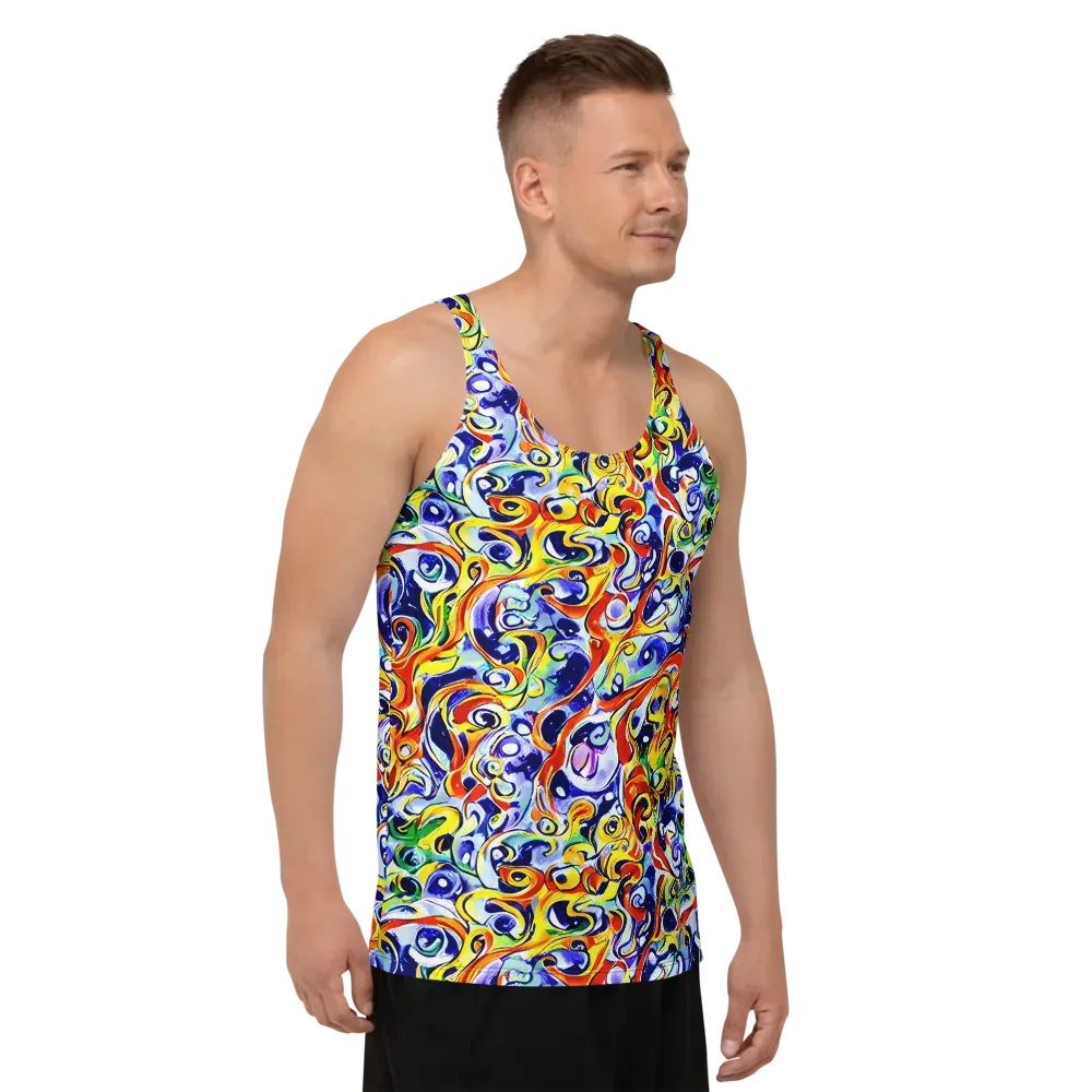 Painted Comet on Men's Tank Top — Right Front