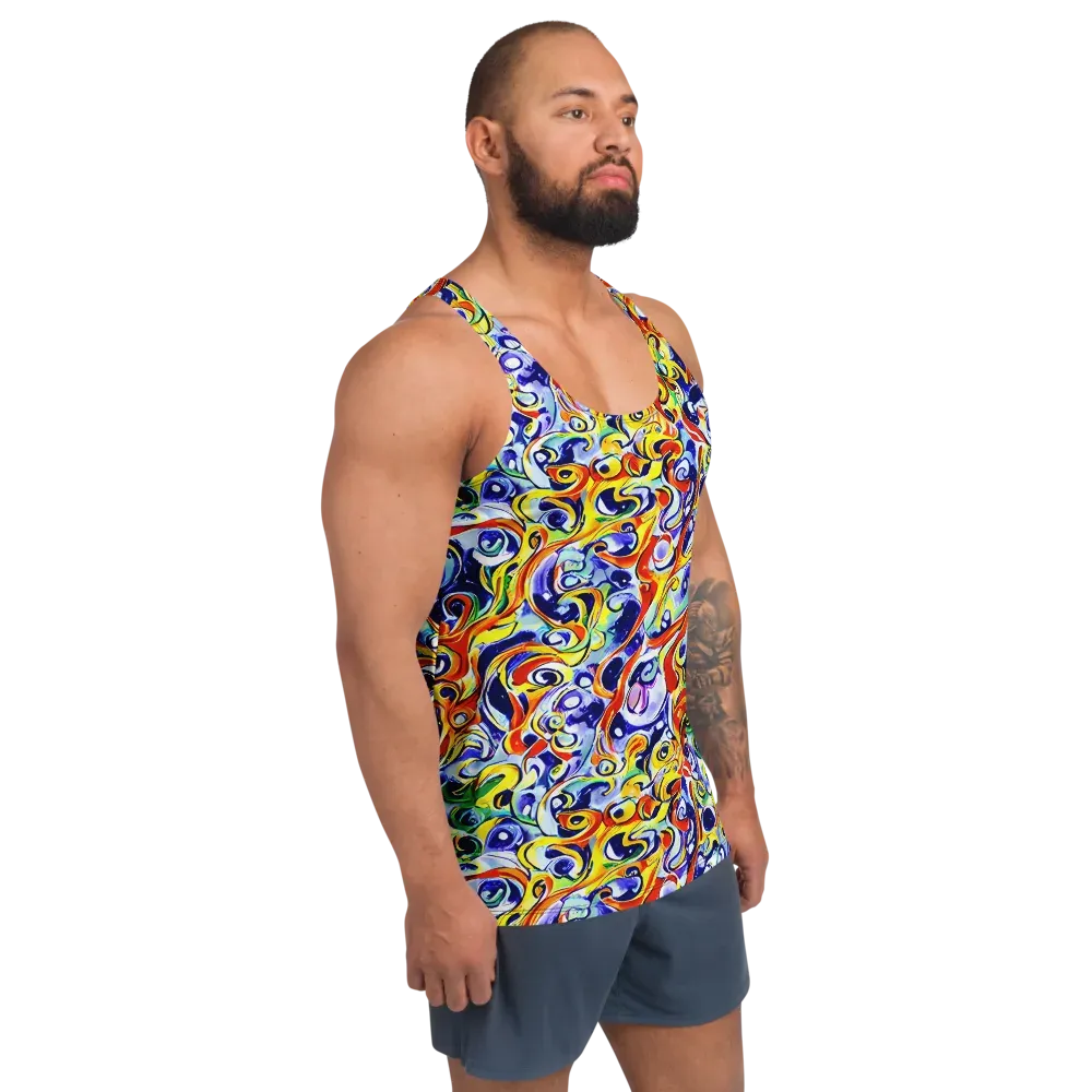 Painted Comet on Men's Tank Top — Right Front
