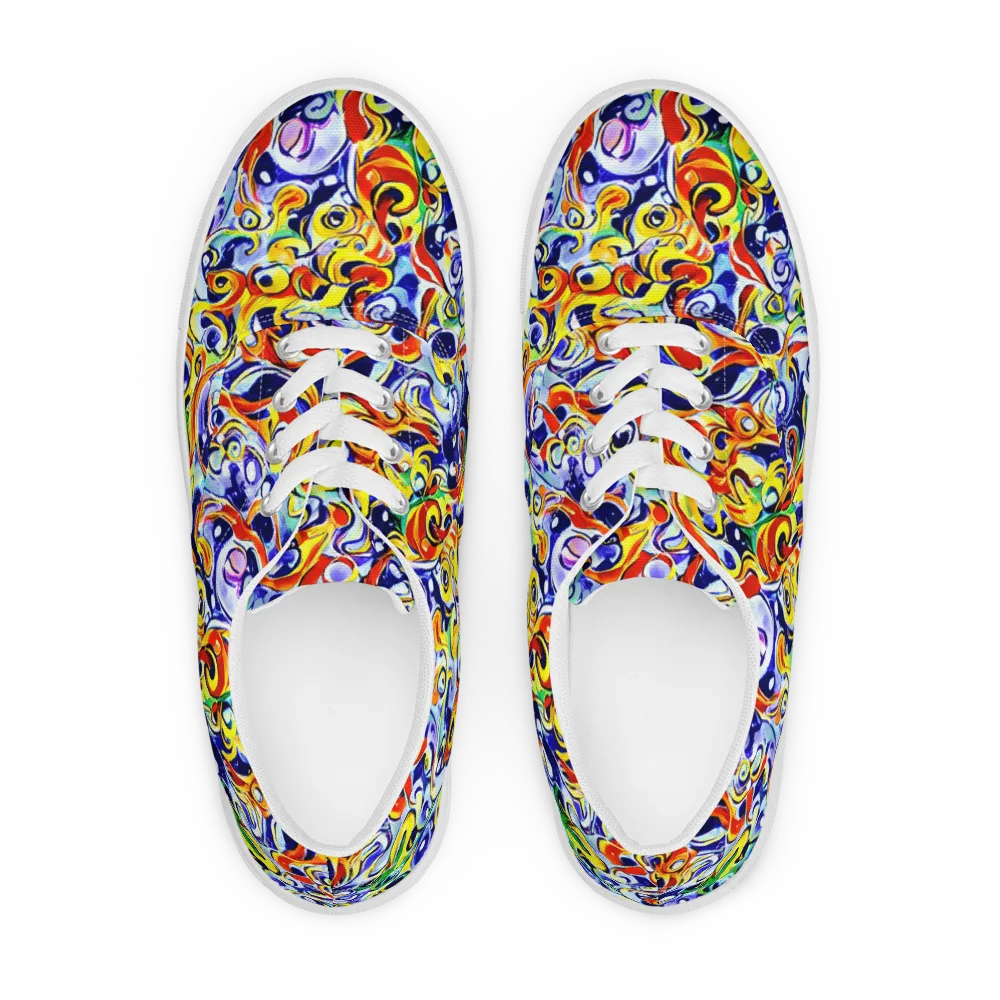 Painted Comet on Men's Lace-Up Canvas Shoes — Front