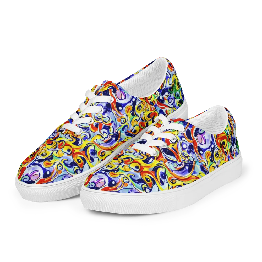 Painted Comet on Men's Lace-Up Canvas Shoes — Left Front