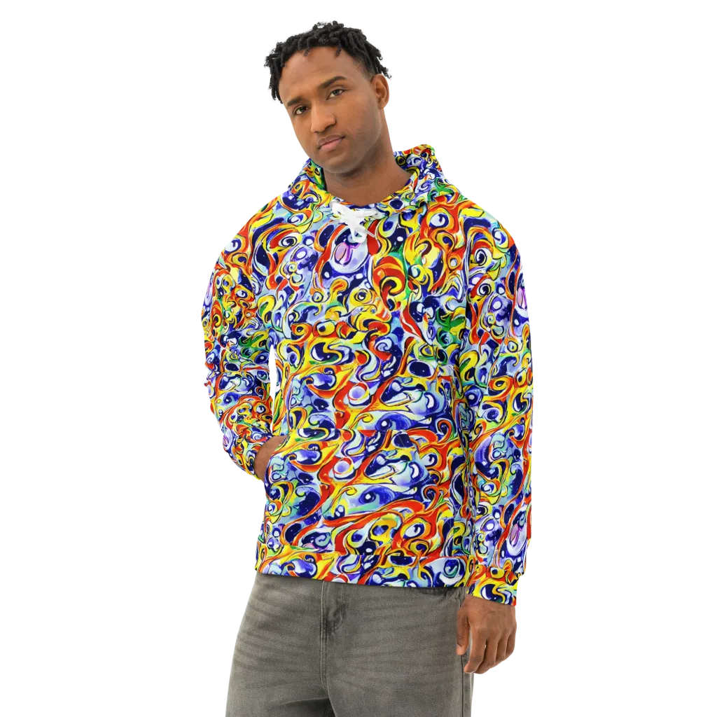 Painted Comet on Cotton Hoodie — Left Front