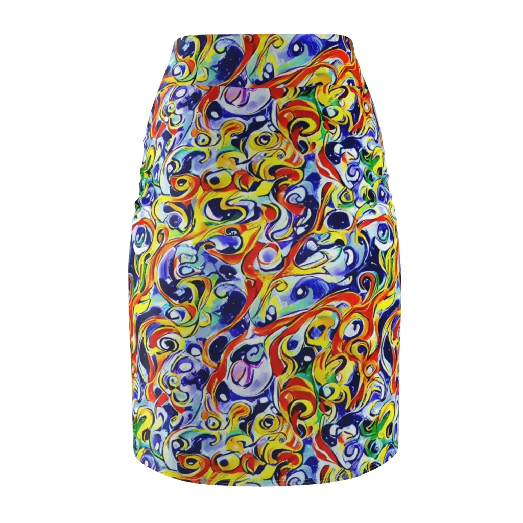 Painted Comet on Pencil Skirt — Back