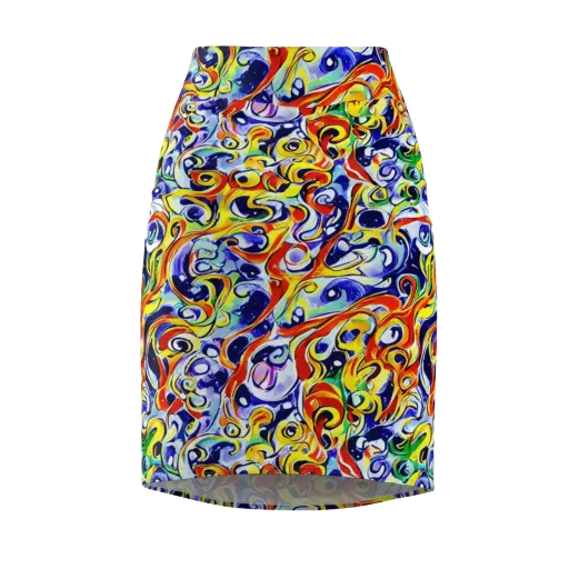 Painted Comet on a Pencil Skirt