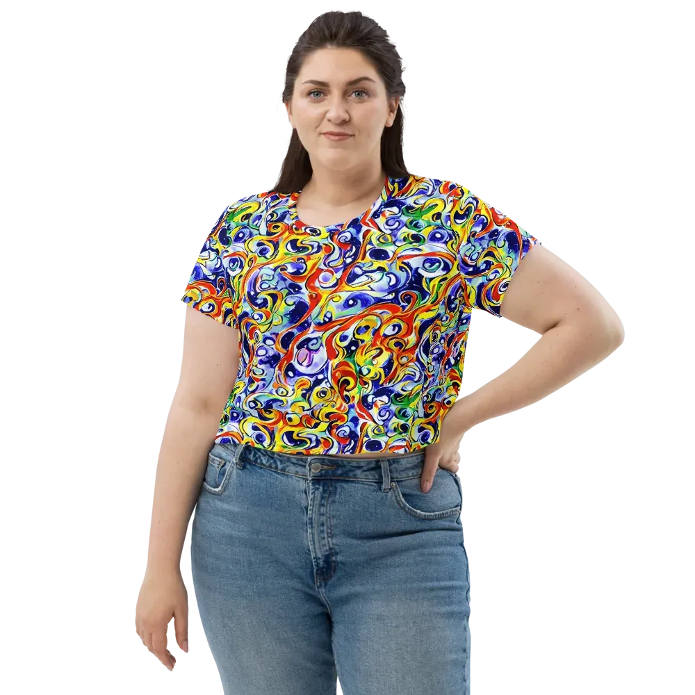 Painted Comet on Crop Tee — Front