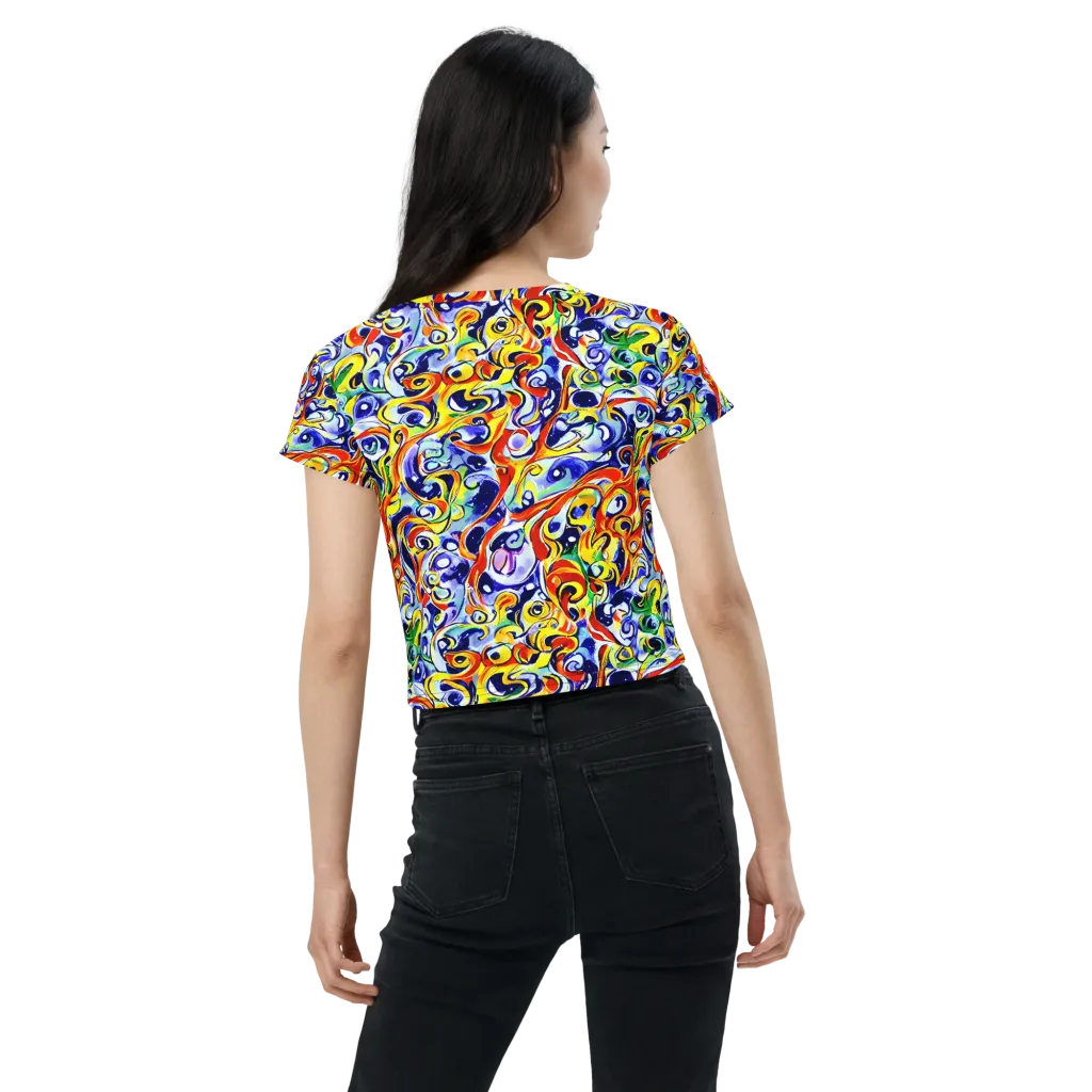 Painted Comet on Crop Tee — Back
