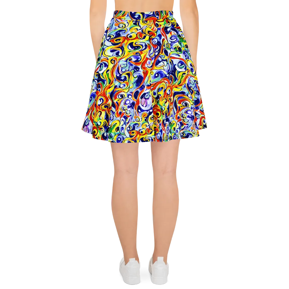 Painted Comet on Skater Skirt — Back