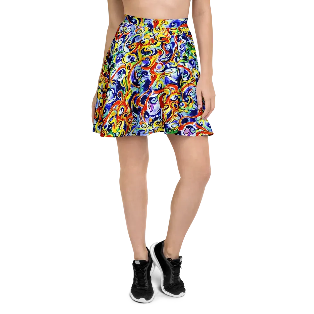Painted Comet on Skater Skirt — Front