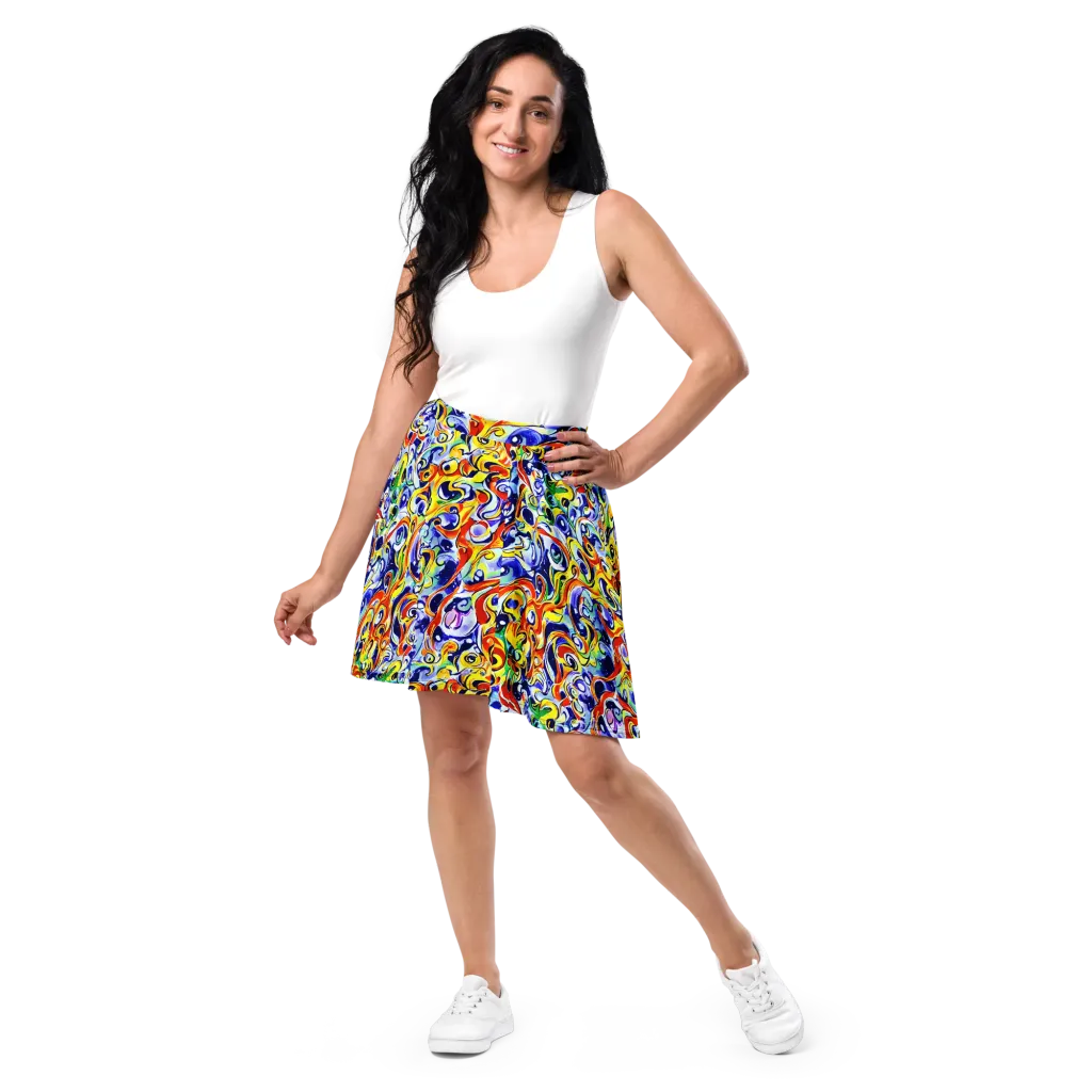 Painted Comet on Skater Skirt — Front