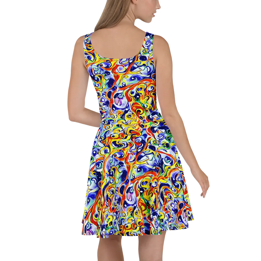 Painted Comet on Skater Dress — Back