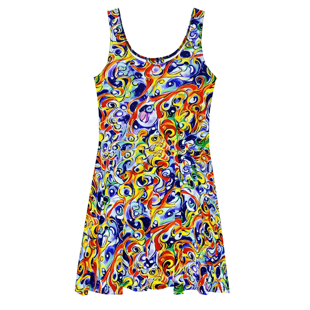 Painted Comet on Skater Dress — Front