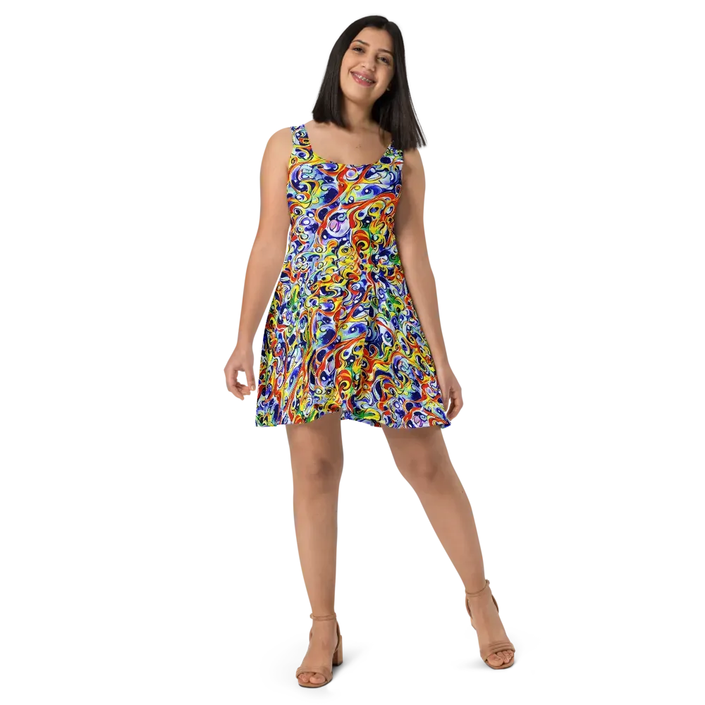 Painted Comet on Skater Dress — Front